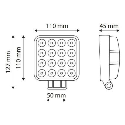 Werklamp EPISTAR LED/48W/10-30V IP67 6000K