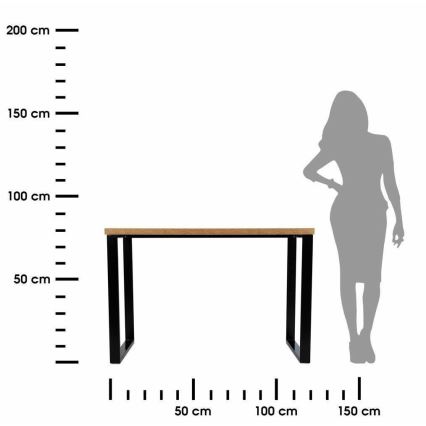 Werktafel BLAT 140x60 cm zwart/bruin