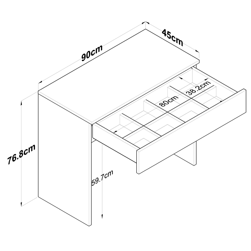 Bureau RANI 90x76,8 cm wit