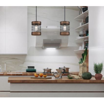 Westinghouse 61179 - Hanglamp aan een koord LANGSTON 1xE27/60W/230V barnwood
