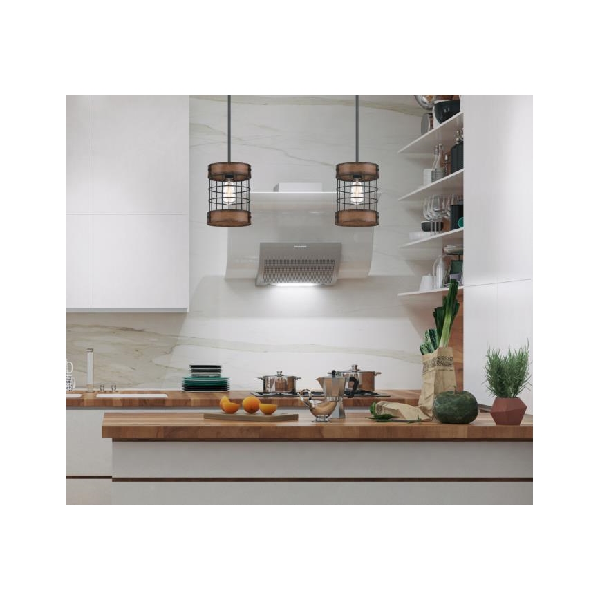 Westinghouse 61179 - Hanglamp aan een koord LANGSTON 1xE27/60W/230V barnwood