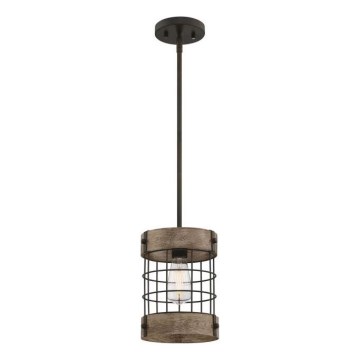 Westinghouse 61180 - Hanglamp met kabel LANGSTON 1xE27/60W/230V Ø 19 cm grenen