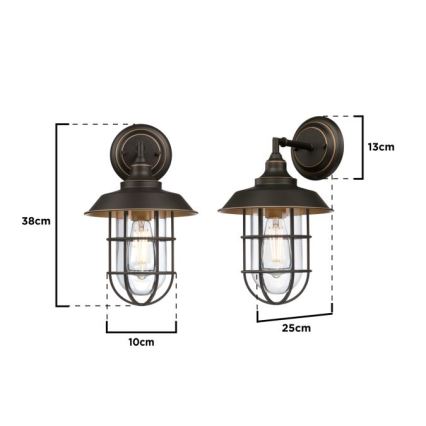 Westinghouse 6121640 - LED buitenwandlamp IRON HILL 1xE27/60W/230V IP44