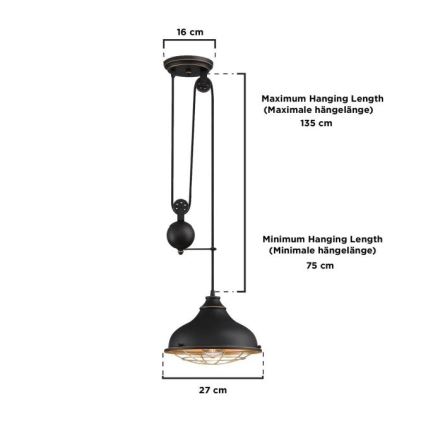 Westinghouse 61249 - Hanglamp aan een koord CHAVES 1xE27/60W/230V
