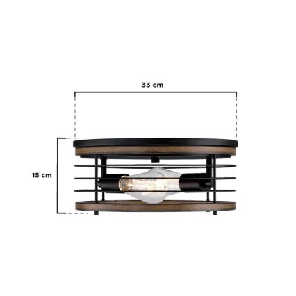 Westinghouse 61250 - Plafondlamp ACKTON 2xE27/60W/230V barnwood