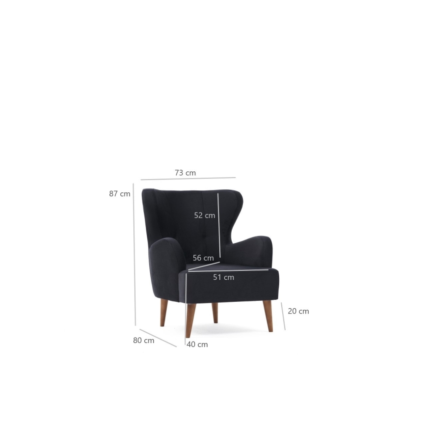 Wingback-fauteuil NEKO antraciet