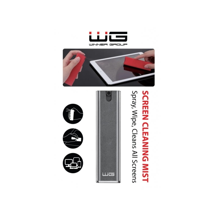 Winner Group - 2-in-1 schermreiniger zwart