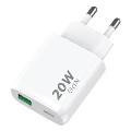 Winner Group - Adapter voor snel opladen 1xUSB-C + 1xUSB-A Power Delivery 20W wit