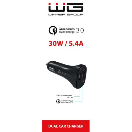 Winner Group - Autolader 2xUSB-A Power Delivery 30W zwart
