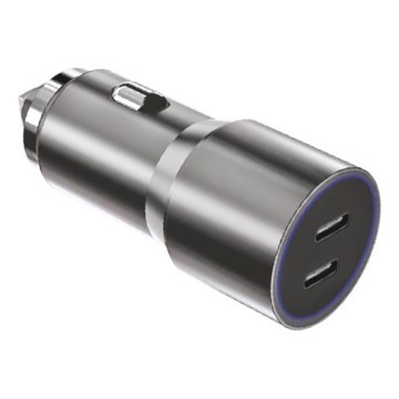 Winner Group - Autolader 2xUSB-C Power Delivery 60W zilver