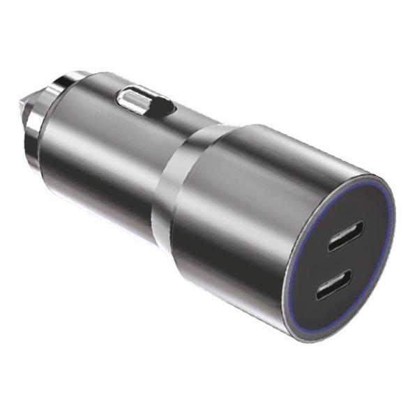 Winner Group - Autolader 2xUSB-C Power Delivery 60W zilver