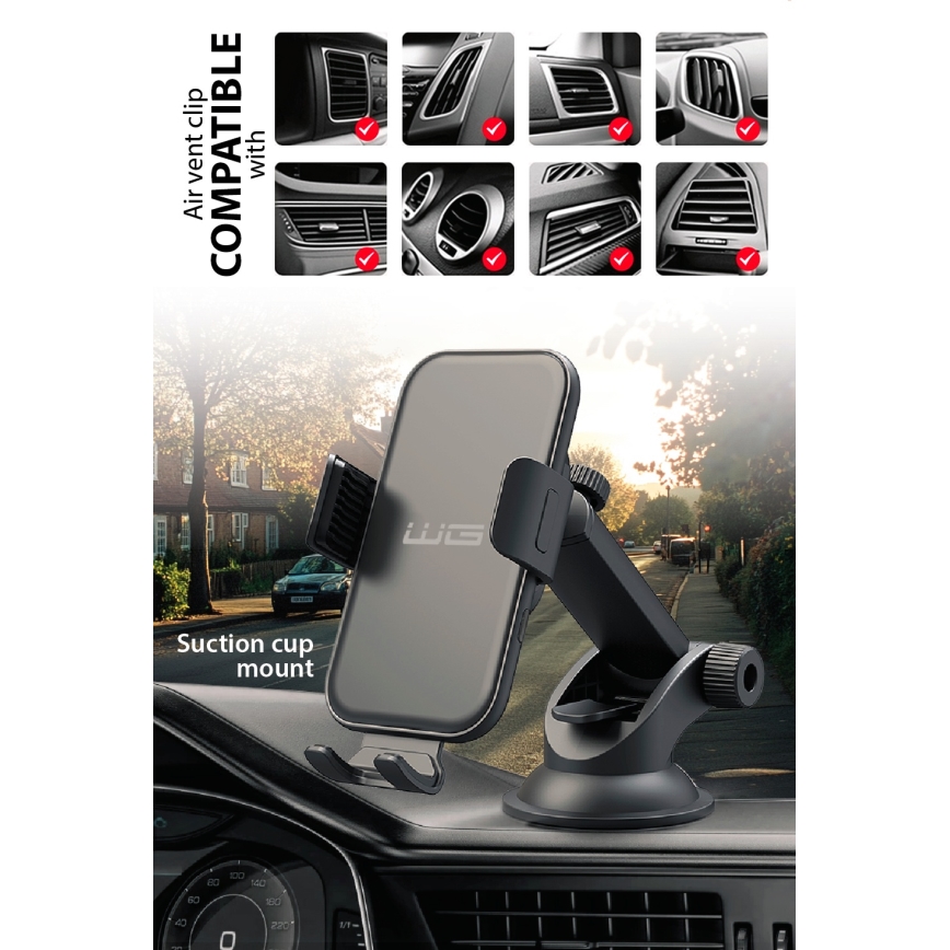 Winner Group - Draadloze oplader en houder voor auto 15W