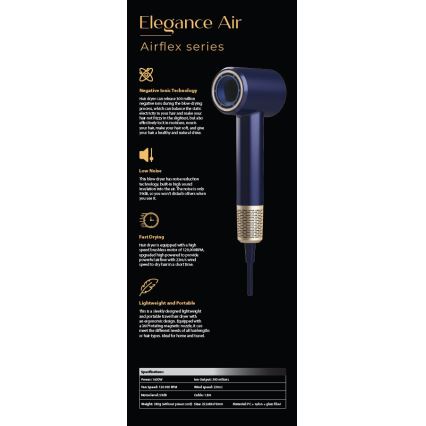 Winner Group - Haardroger met ionisator Elegance Air 1600W/230V blauw SCHUKO