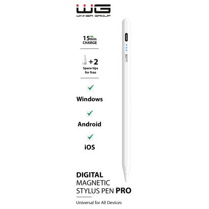 Winner Group - Magnetische touchpen stylus wit 100 mAh