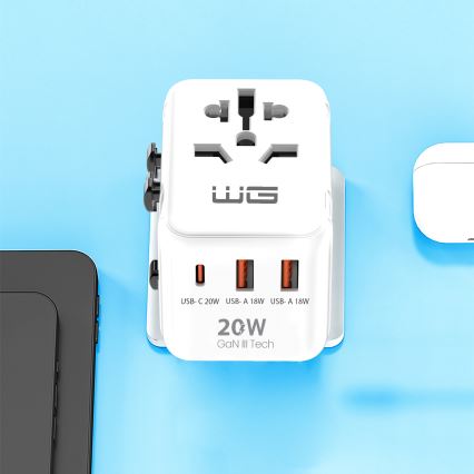 Winner Group - Reisadapter met Power Delivery 20W, wit