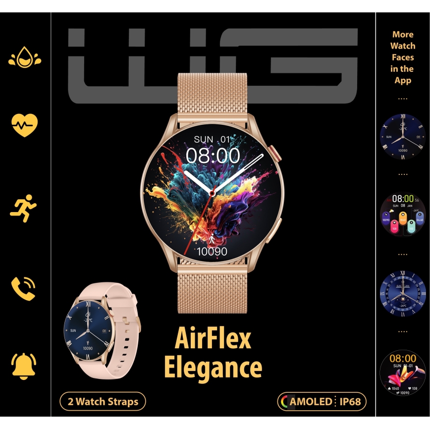 Winner Group - Smart horloge AirFlex 2 Elegance 280 mAh IP68 goud