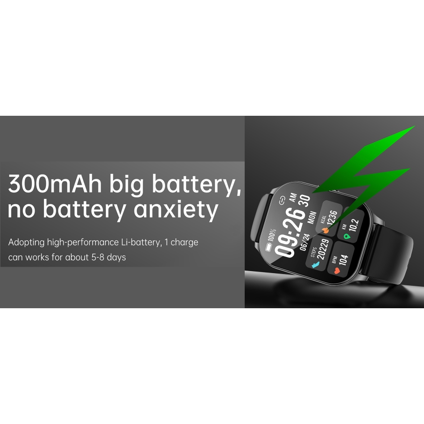 Winner Group - Smart horloge AirFlexOn 300 mAh IP68 zilver