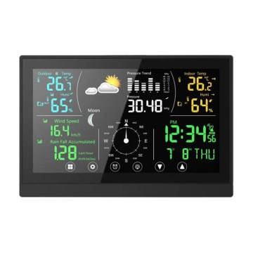 Winner Group - Weerstation met aanraakbediening en LCD-kleurendisplay 5V/3xAAA + 6xAA