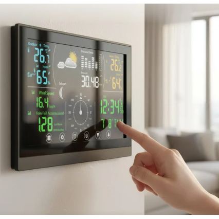 Winner Group - Weerstation met aanraakbediening en LCD-kleurendisplay 5V/3xAAA + 6xAA