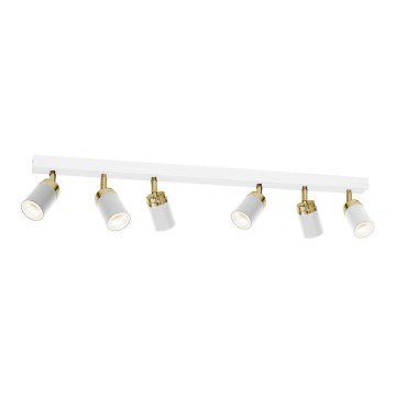 Wit Goudkleurige Spot Verlichting RENO 6x GU10 / 60W / 230V