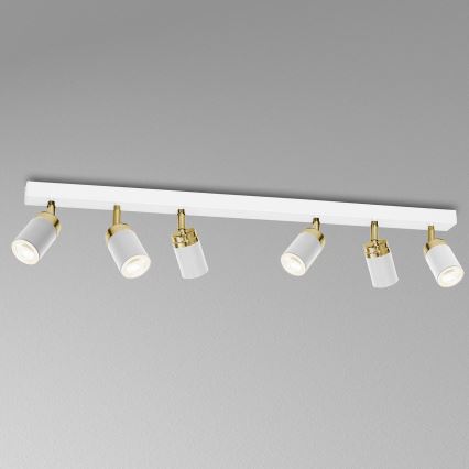 Wit Goudkleurige Spot Verlichting RENO 6x GU10 / 60W / 230V