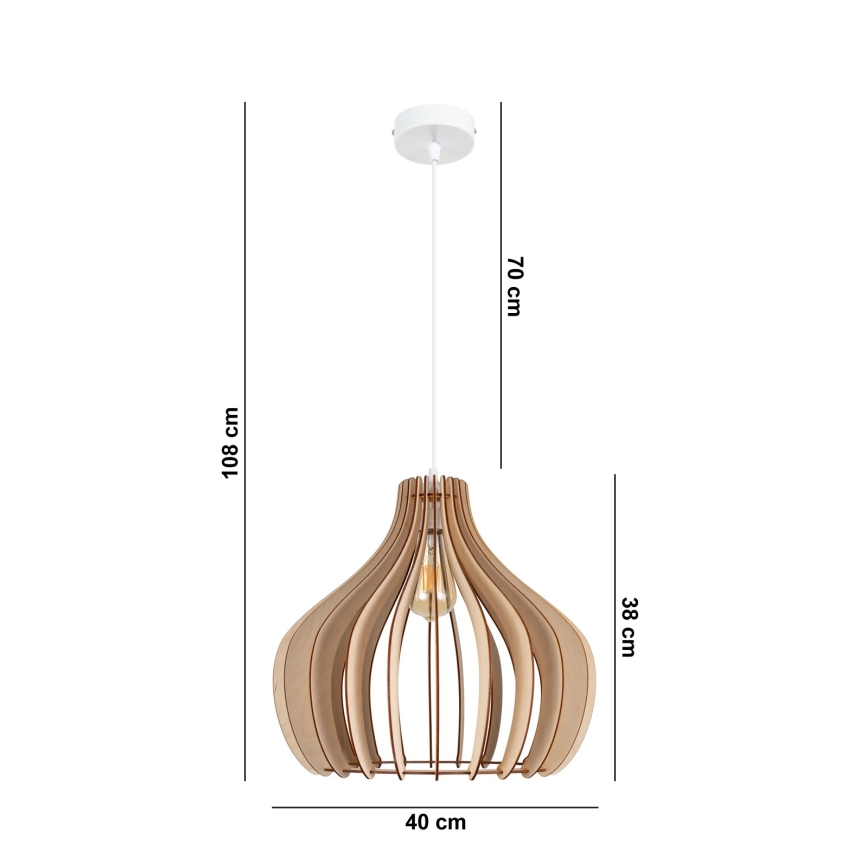 Witte Hanglamp aan een koord WILL 1x E27 / 60W / 230V