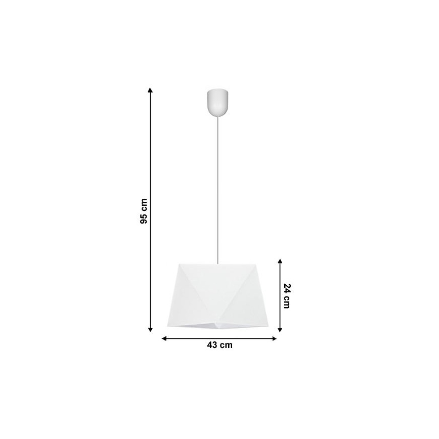 Witte Hanglamp aan koord DIAMENT 1x E27 / 60W / 230V