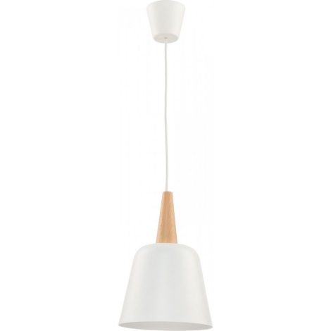 Witte Hanglamp aan koord DONG 1x E27 / 60W / 230V