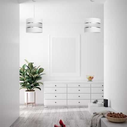Witte Hanglamp HELEN 1x E27 / 15W / 230V
