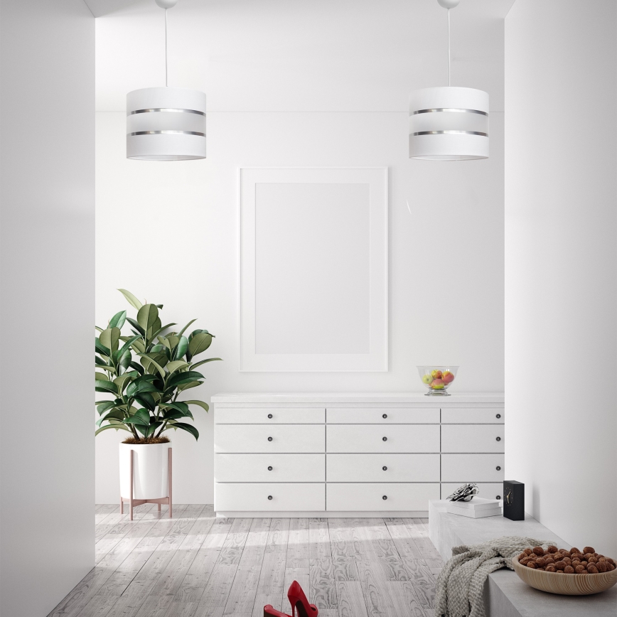 Witte Hanglamp HELEN 1x E27 / 15W / 230V