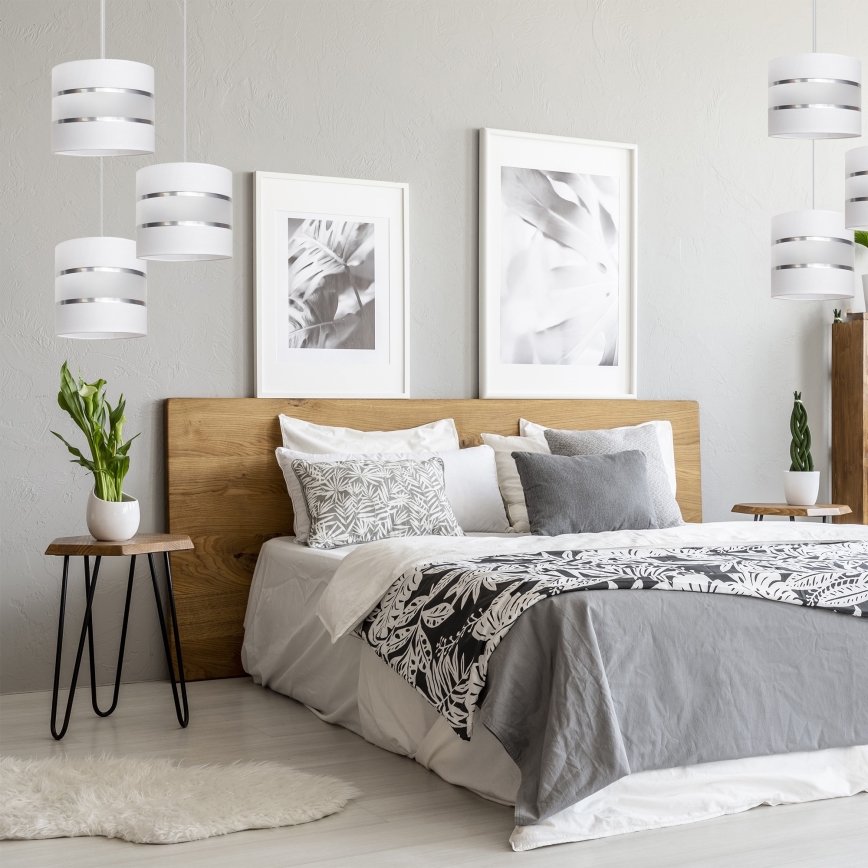 Witte Hanglamp HELEN 3x E27 / 60W / 230V | Lampenmanie