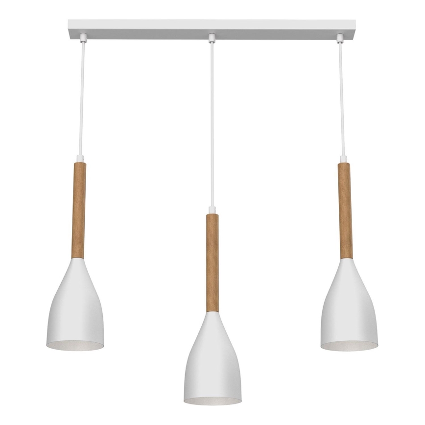 Witte Hanglamp MUZA NIEUW 3x E27 / 60W / 230V