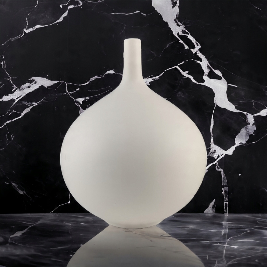 Witte keramische vaas, 24 cm