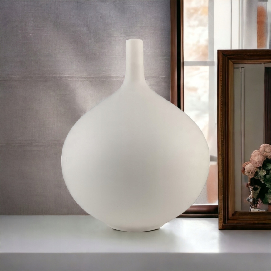 Witte keramische vaas, 24 cm