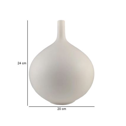Witte keramische vaas, 24 cm