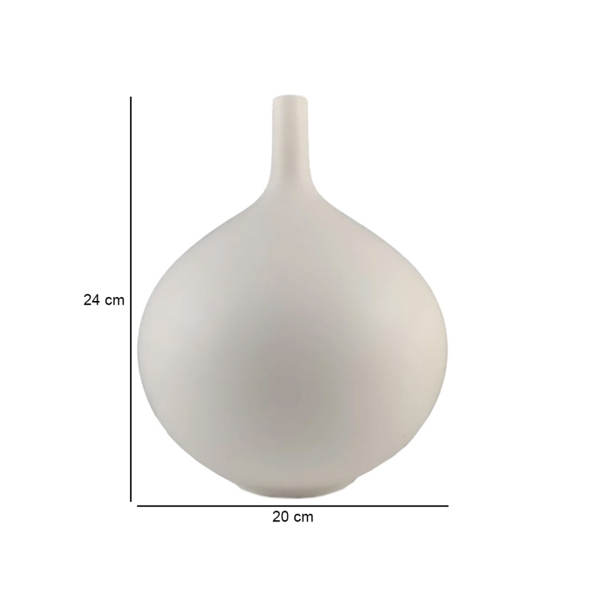 Witte keramische vaas, 24 cm