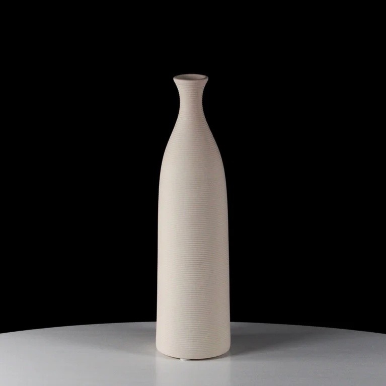 Witte keramische vaas 33 cm
