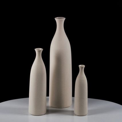 Witte keramische vaas 33 cm
