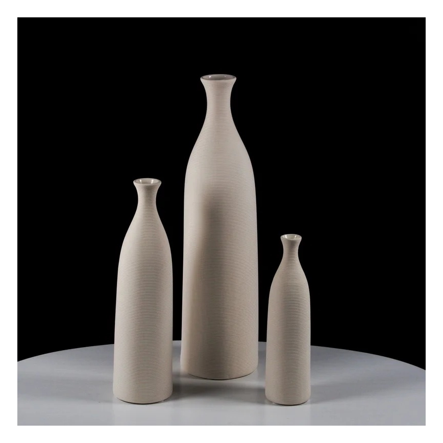 Witte keramische vaas 33 cm