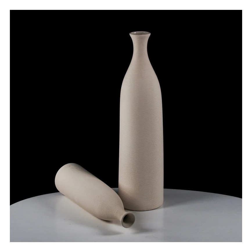 Witte keramische vaas 33 cm