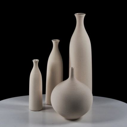 Witte keramische vaas 33 cm