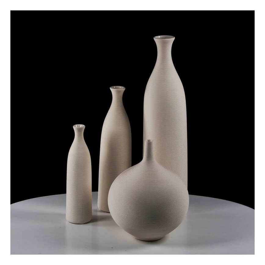 Witte keramische vaas 33 cm