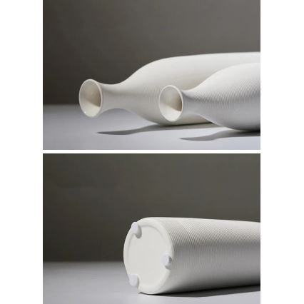 Witte keramische vaas 33 cm