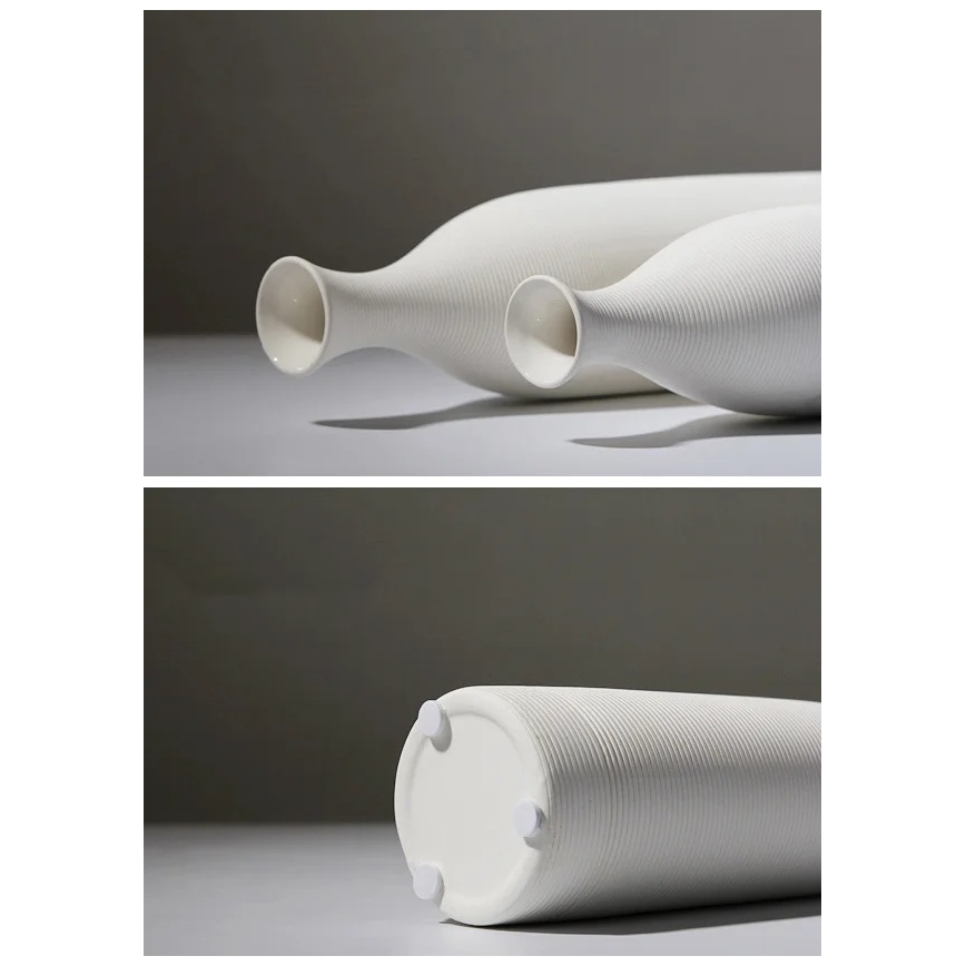 Witte keramische vaas 33 cm