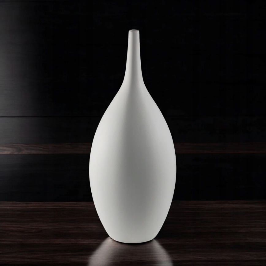 Witte keramische vaas, 47 cm