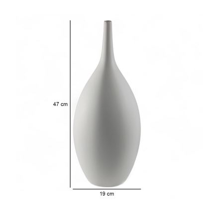 Witte keramische vaas, 47 cm
