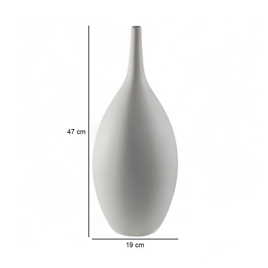 Witte keramische vaas, 47 cm