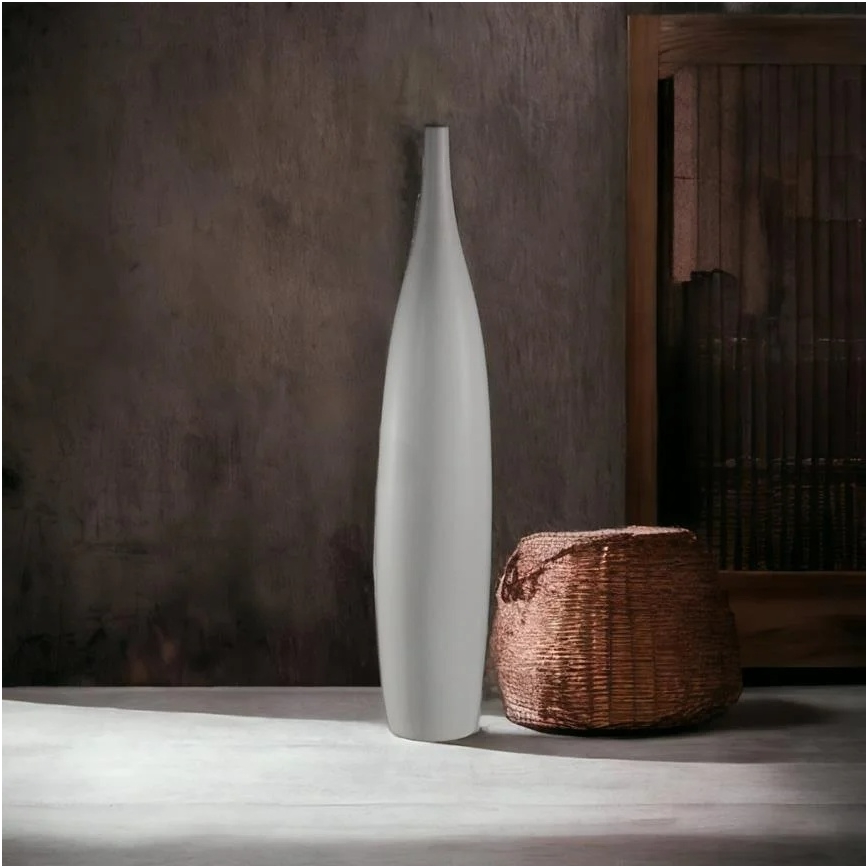 Witte keramische vaas 70 cm