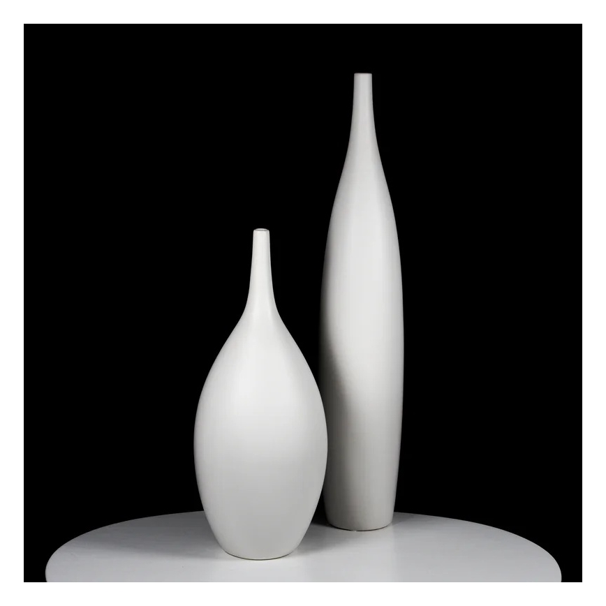 Witte keramische vaas 70 cm