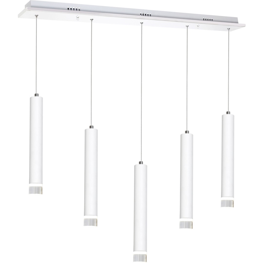 Witte LED Kroonluchter aan koord ALBA 5x LED / 25W / 230V